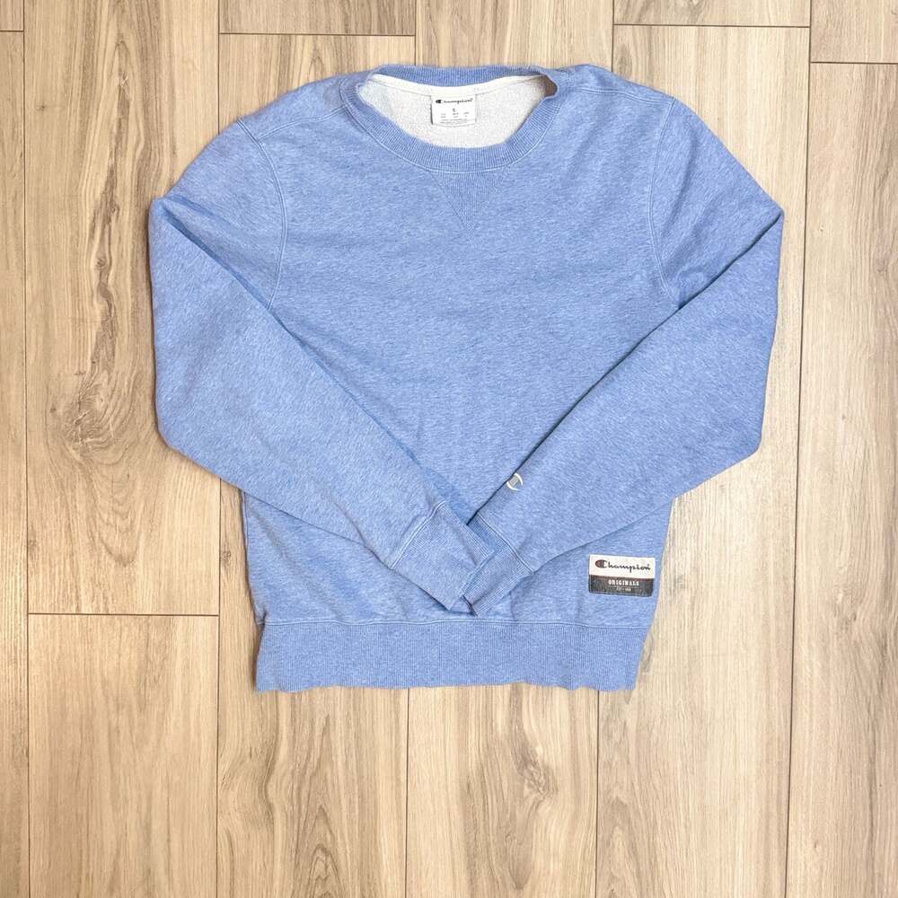 Champion Originals Fleece Crewneck Sweatshirt - Light Blue Heather - Size S